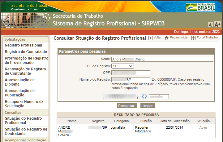 Sistema de Registro Profesional